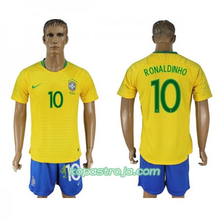 Billiga Fotbollströjor Brasilien Ronaldinho 10 VM 2018 Hemma tröja